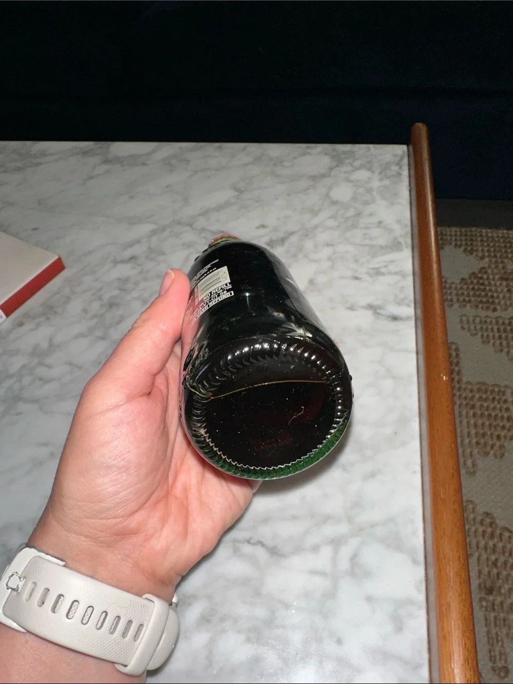 Coca Cola Glass Bottle Holiday 2012 Red Label and Red Cap - Picture 4 of 5